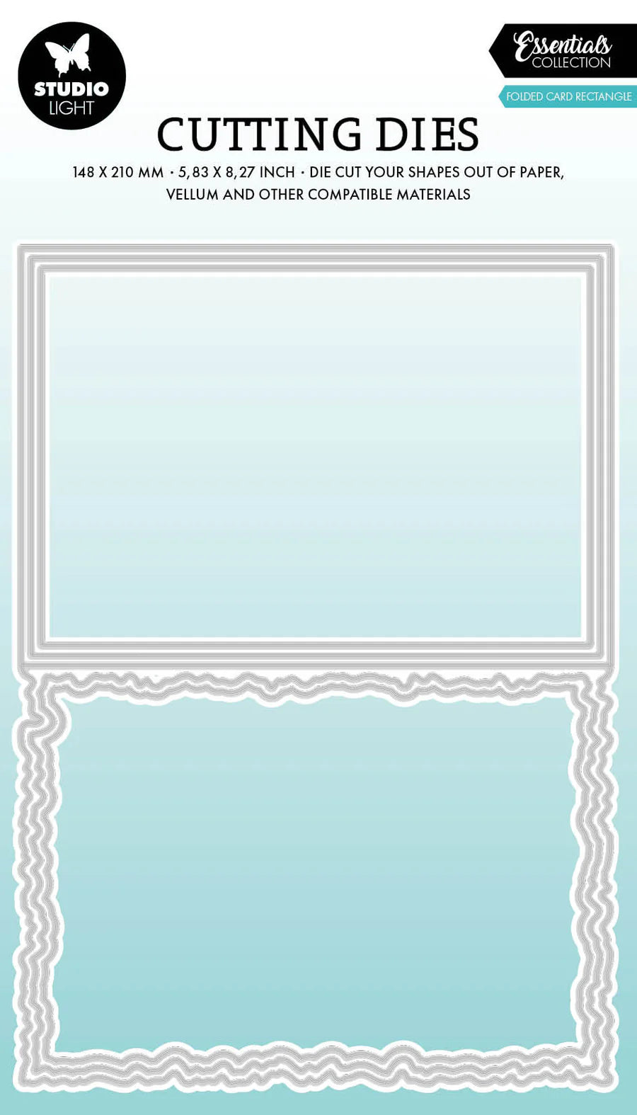 Studio Light - Torn Edge Folded Card - Rectangle Die Set (5/pcs)