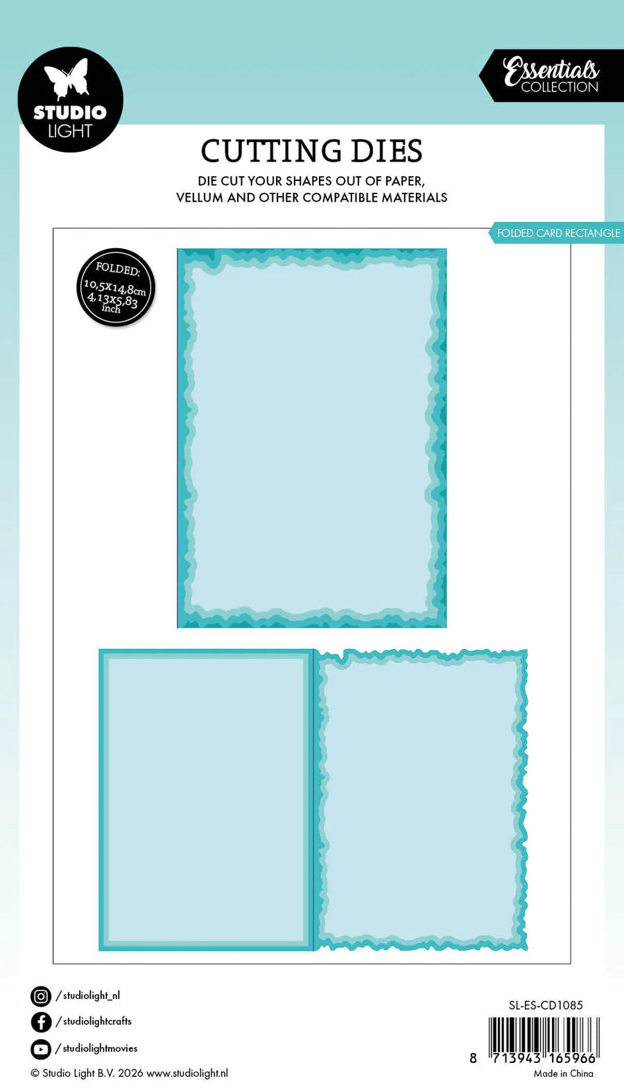 Studio Light - Torn Edge Folded Card - Rectangle Die Set (5/pcs)