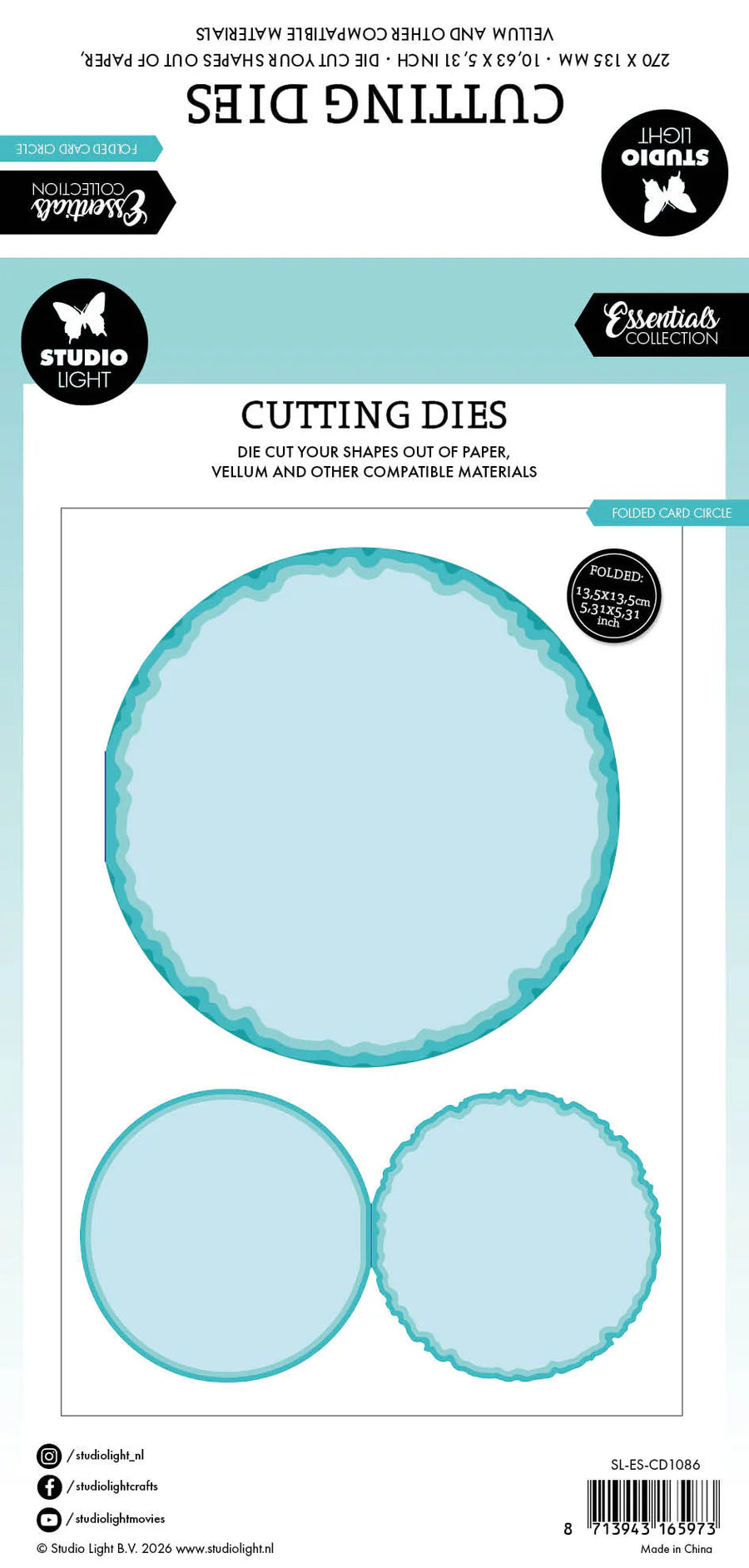 Studio Light -Torn Edge Folded Card - Round Die Set (5/pcs)
