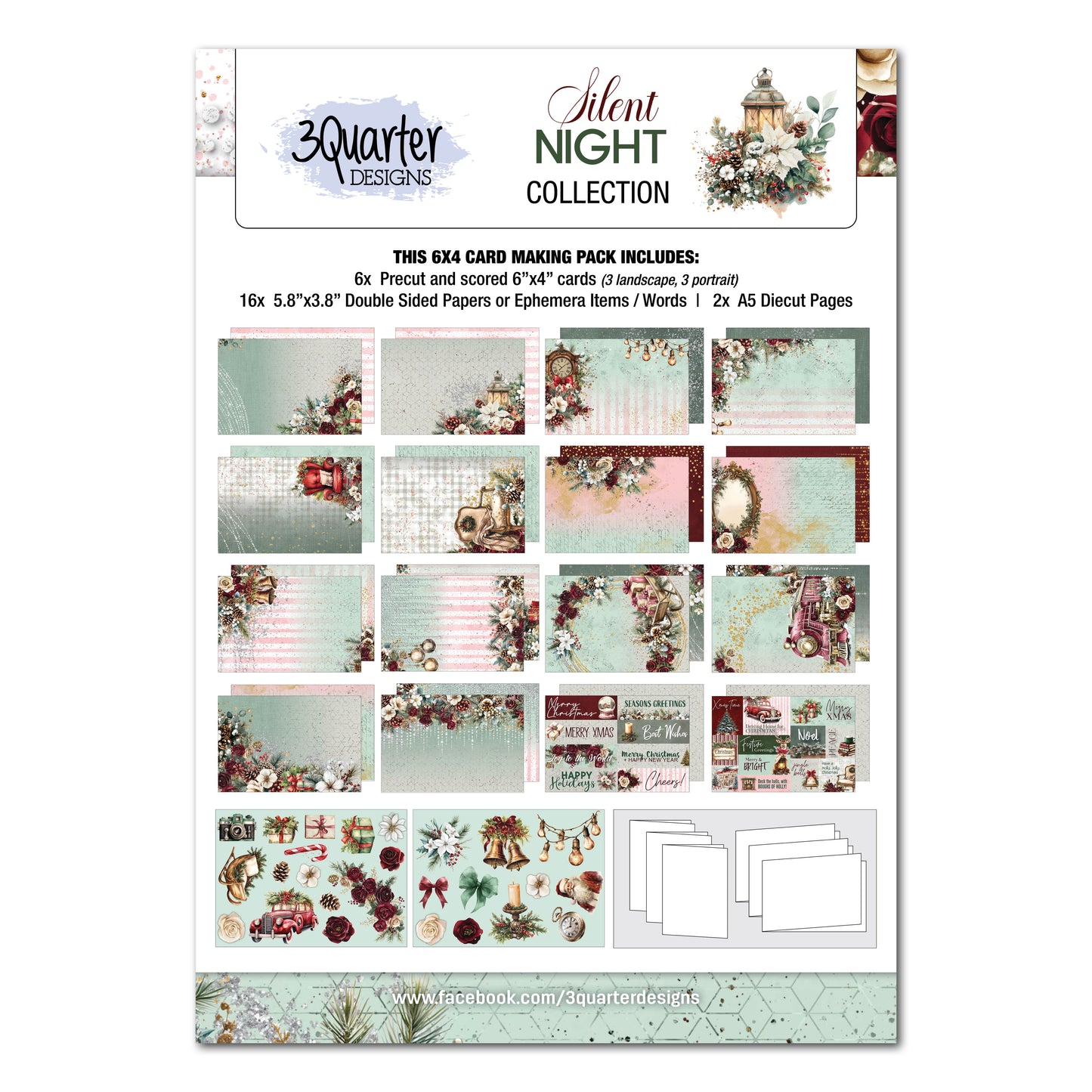 3Quarter Designs - 6x4 Card Making Pack - Silent Night