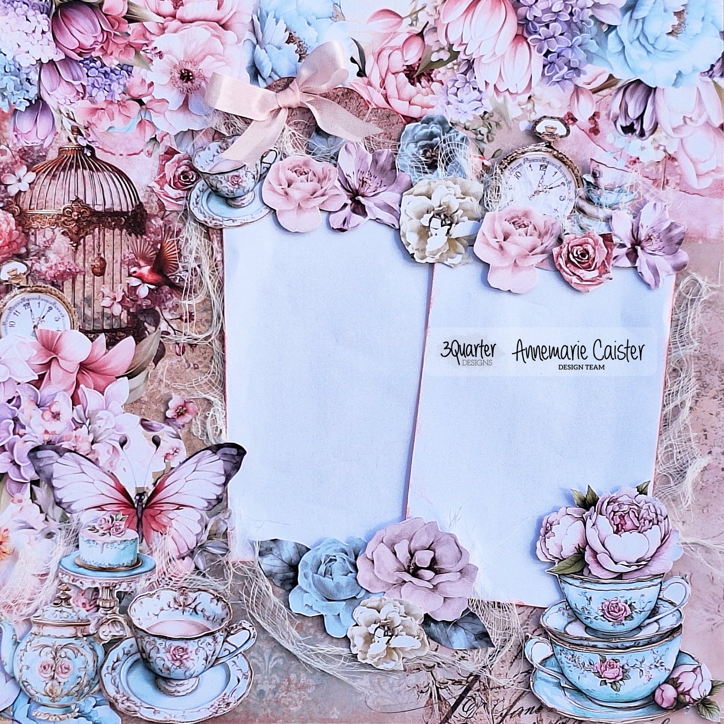 3Quarter Designs - 12x12 Scrapbook kit- Share Positivi-tea - By Annemarie