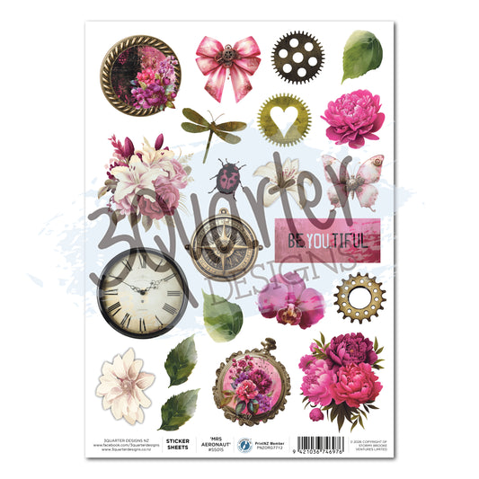 3Quarter Designs - Mrs Aeronaut - Sticker Sheet (1/sheet)