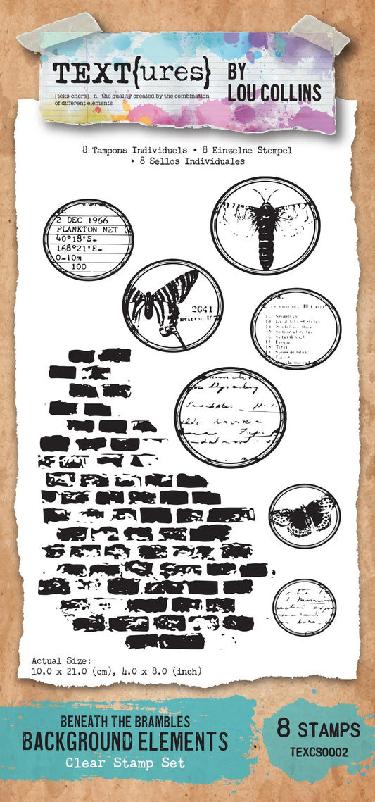 Arden Creative Studio - TEXT(ures) Beneath the Brambles - Background Elements 4x8 Clear Stamp Set