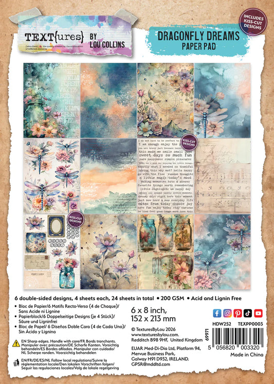 Arden Creative Studio - TEXT{ures} Dragonfly Dreams 6in x 8in Paper Pad