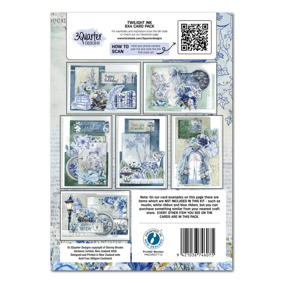 3Quarter Designs - 6x4 Card Making Pack - Twilight Ink