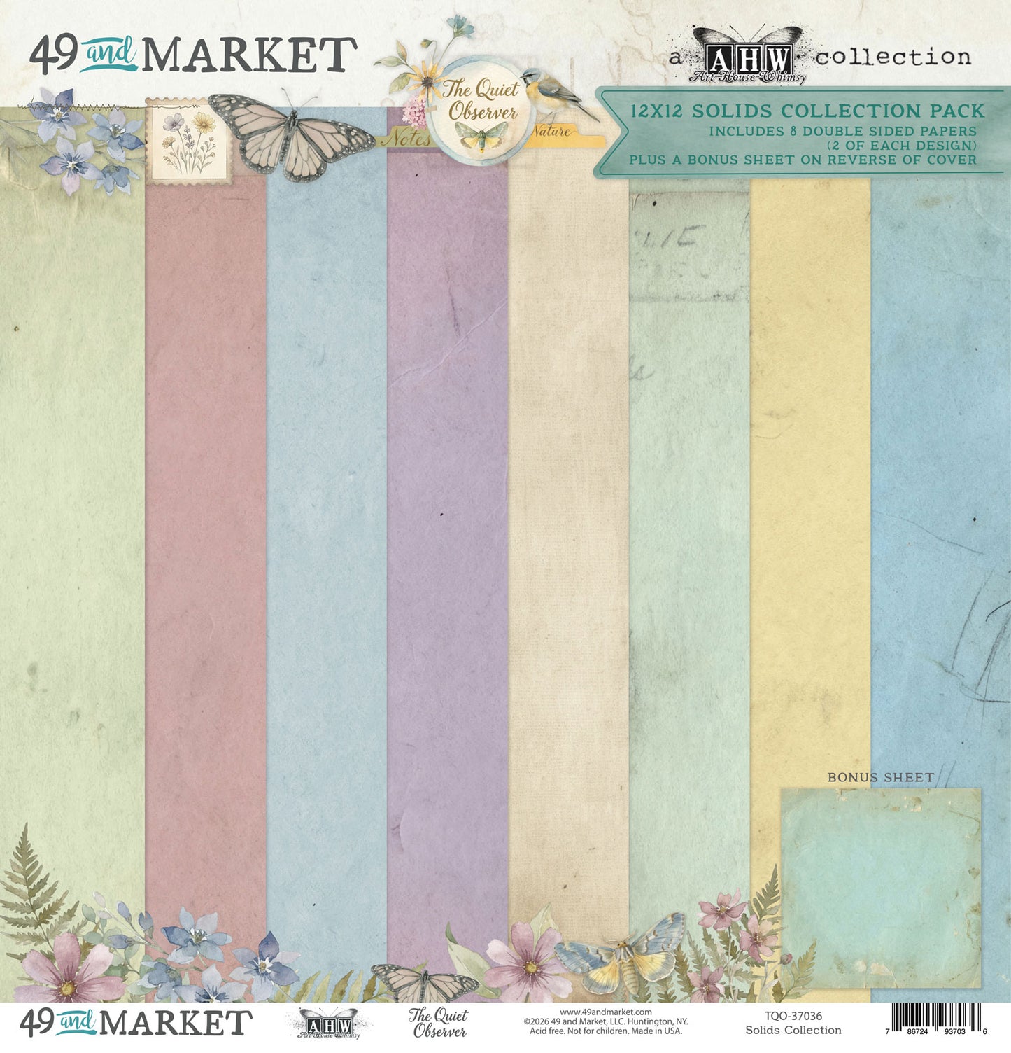 49 and Market - The Quiet Observer - 12x12 Solid Collection Pack