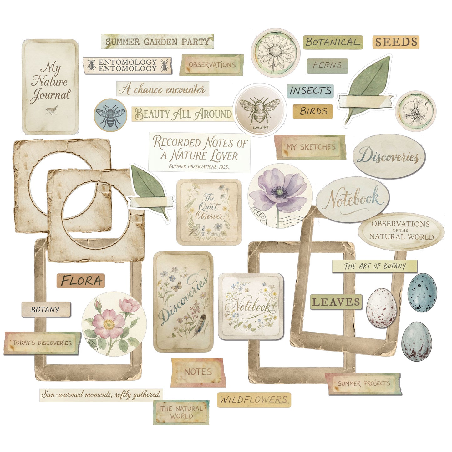 49 and Market - The Quiet Observer - Chipboard Set