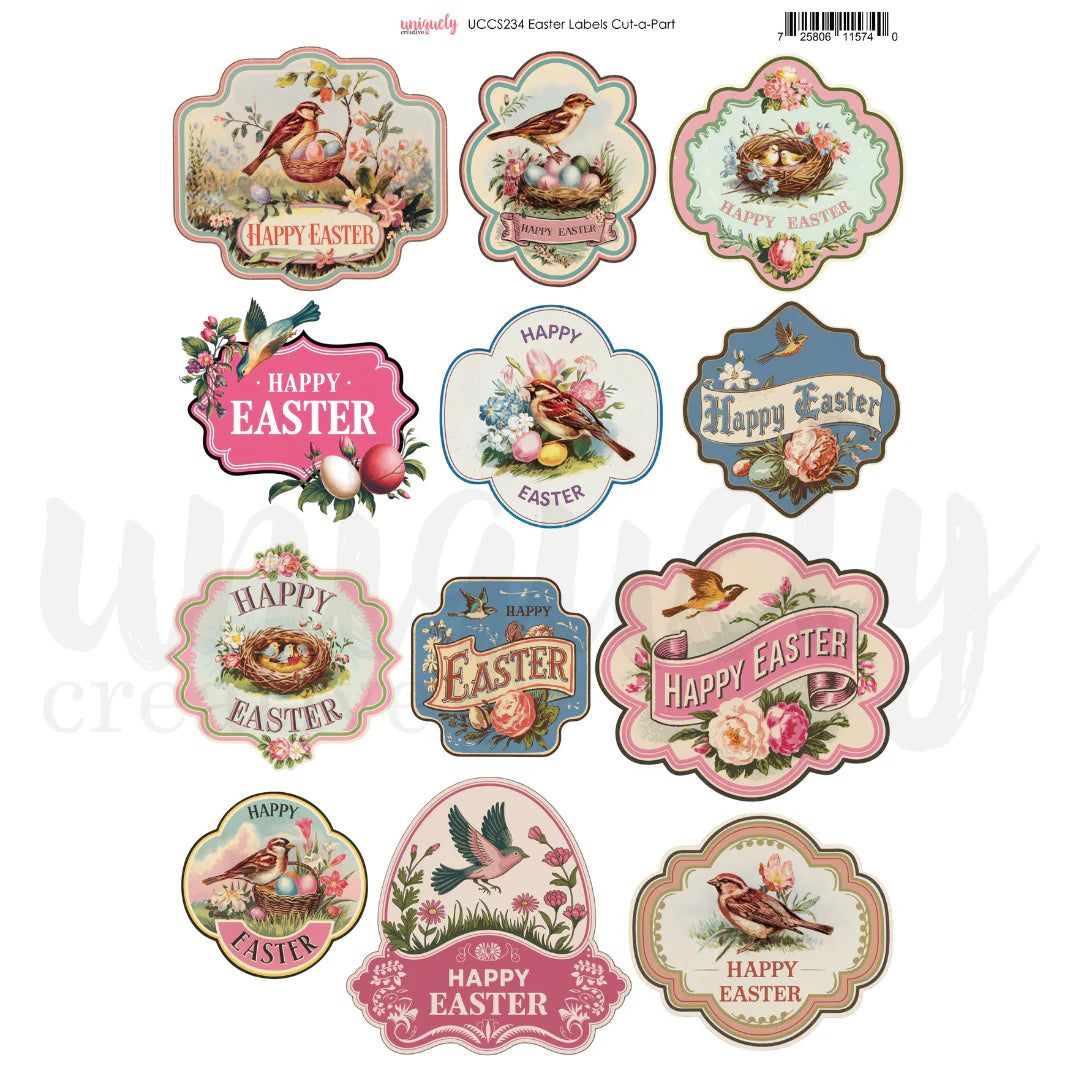 Easter Card Labels Uniquely Creative - Easter Labels - Cut-a-Part Sheet – The Crafty Kiwi