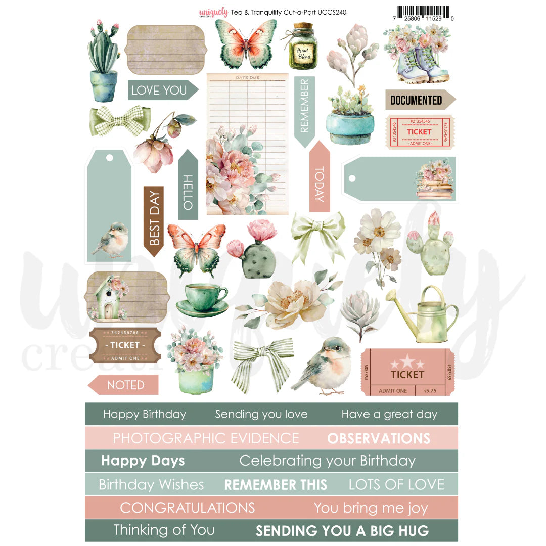Uniquely Creative - Tea & Tranquility - Cut-a-Part Sheet