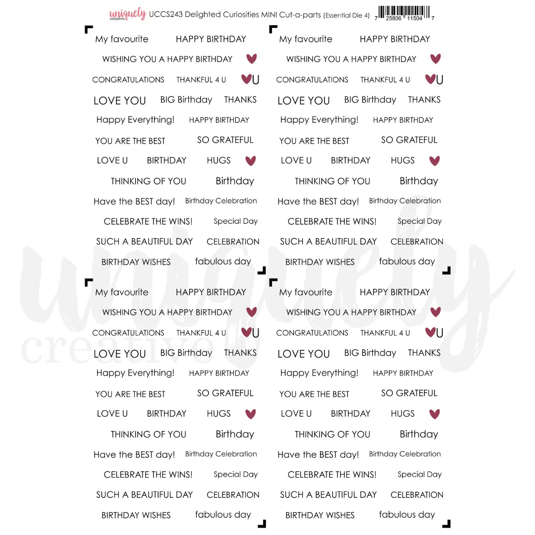 Uniquely Creative - Delighted Curiosities - Cut-a-Part Sheet Mini (Sept 26)