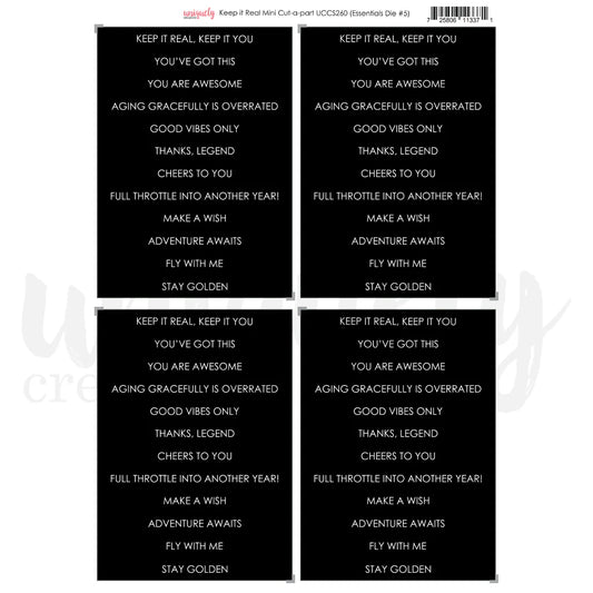 Uniquely Creative - Keep It Real - Cut-a-Part Sheet Mini (Aug 26)