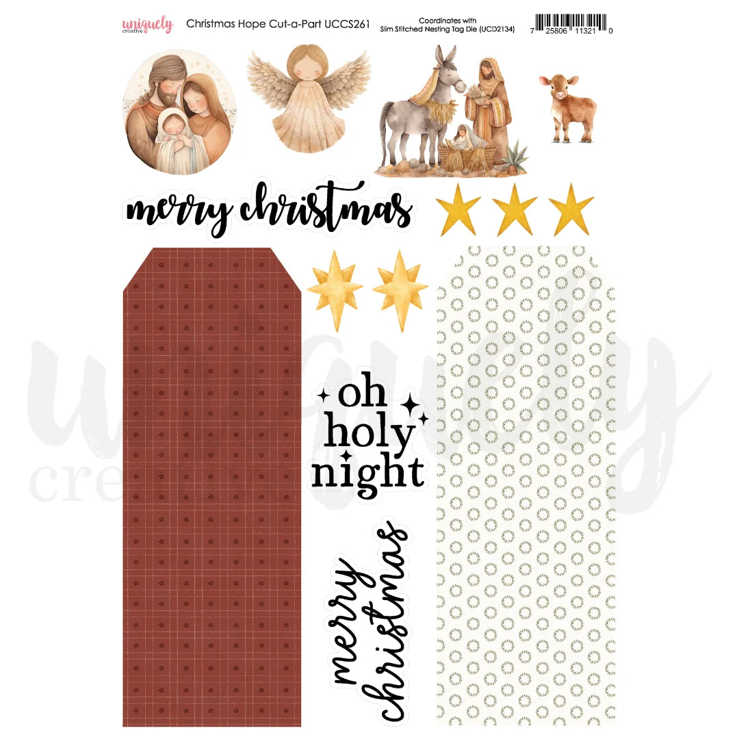Uniquely Creative -  Christmas Hope - Cut-a-Part Sheet (Sept 26)