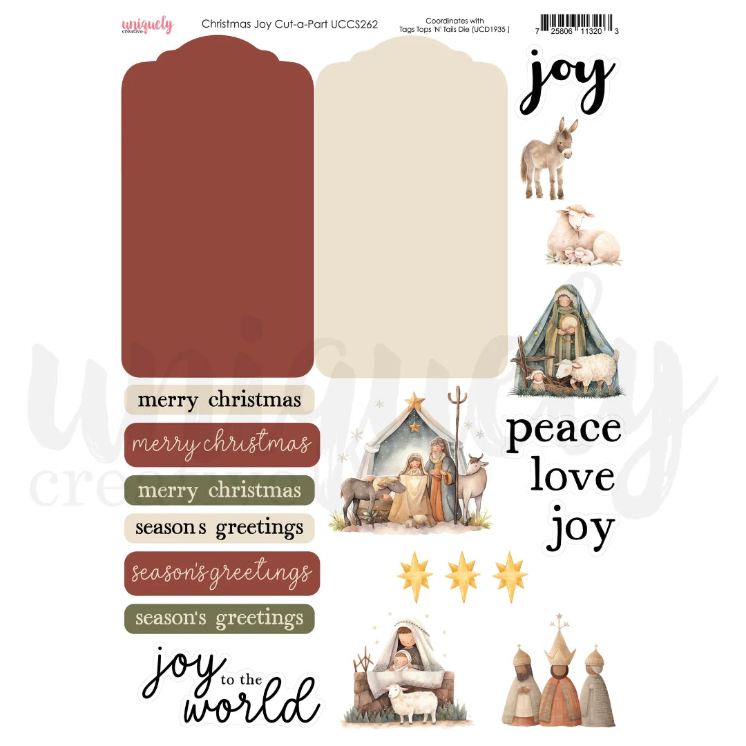 Uniquely Creative - Christmas Joy - Cut-a-Part Sheet (Sept 26)