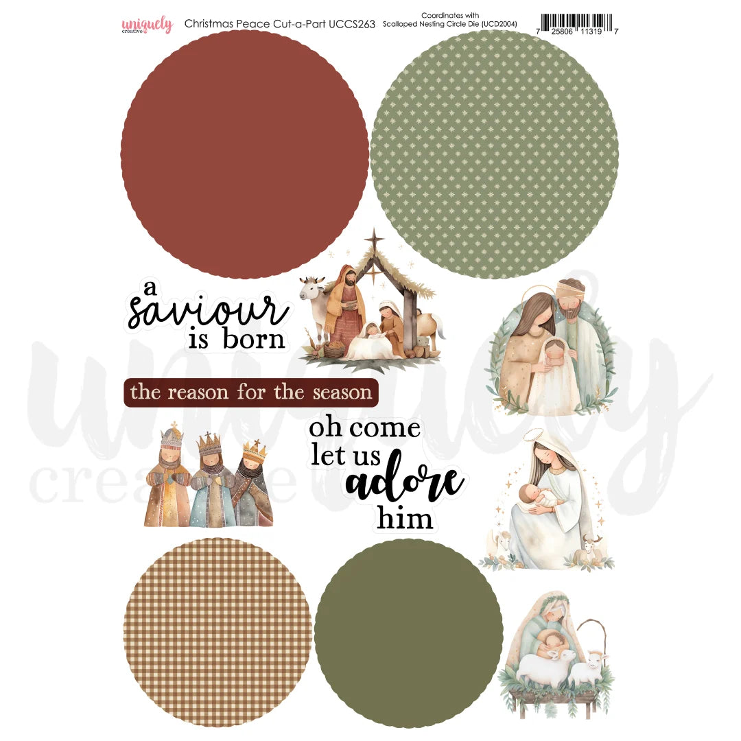 Uniquely Creative -   Christmas Peace - Cut-a-Part Sheet (Sept 26)