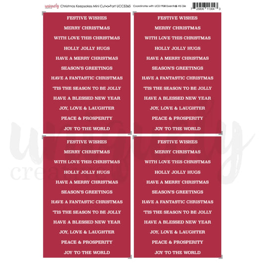 Uniquely Creative - Christmas Keepsakes - Cut-a-Part Sheet Mini (Oct 26)