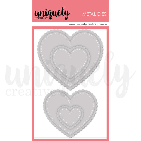 Uniquely Creative - Stitched Nesting & Scalloped Hearts Die (Paperbark Blooms)