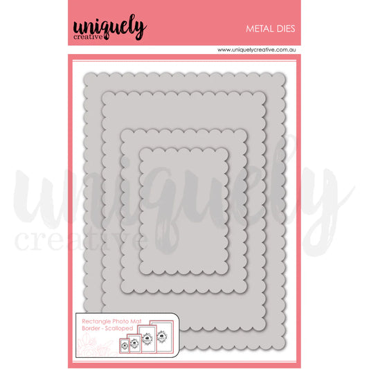 Uniquely Creative - Rectangle Photo Mat Border Die - Scalloped (Whispers of Wisdom)