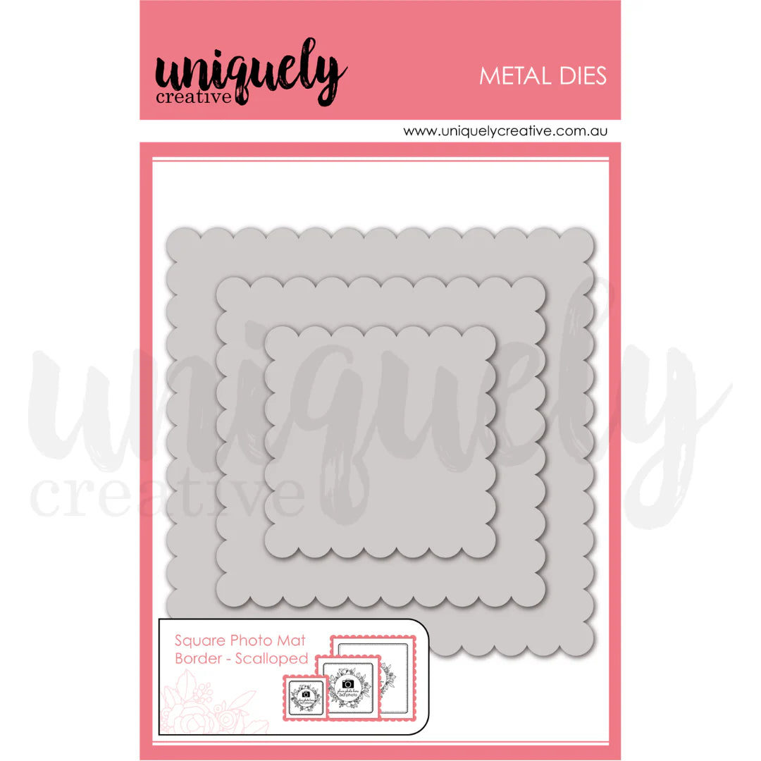Uniquely Creative - Square Photo Mat Border Die - Scalloped (Whispers of Wisdom)
