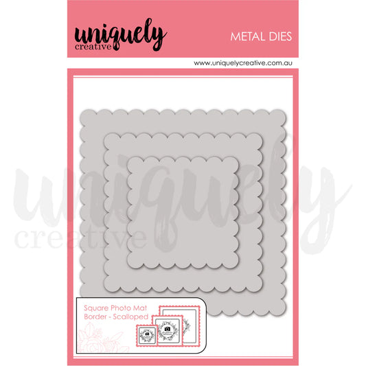 Uniquely Creative - Square Photo Mat Border Die - Scalloped (Whispers of Wisdom)