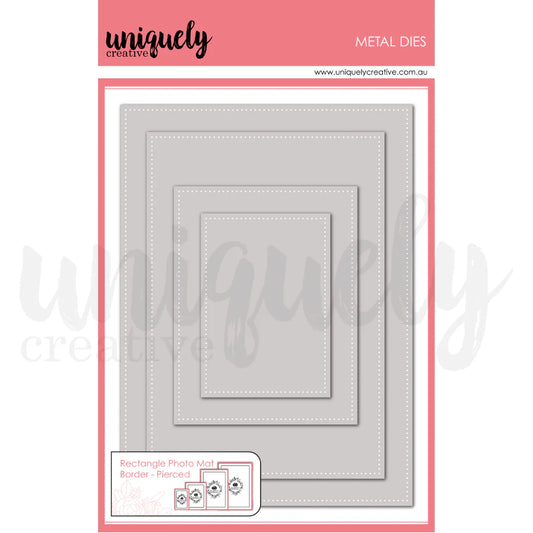 Uniquely Creative - Rectangle Photo Mat Border Die - Pierced (Whispers of Wisdom)