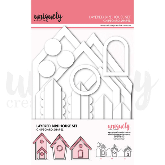 Uniquely Creative - Layered Birdhouse Set - Chipboard Shapes - Advent 2025