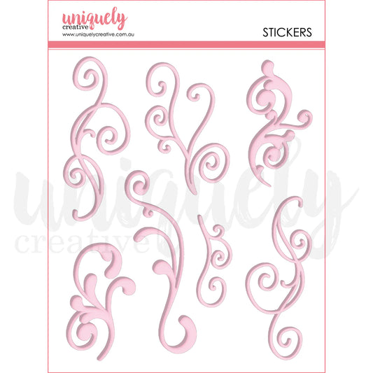 Uniquely Creative - Pink Flourish Puffy Stickers (Whispers of Wisdom)