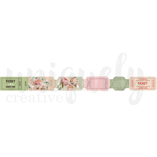 Uniquely Creative - Tea & Tranquility - Vintage Tickets Washi Tape Roll (30mm)