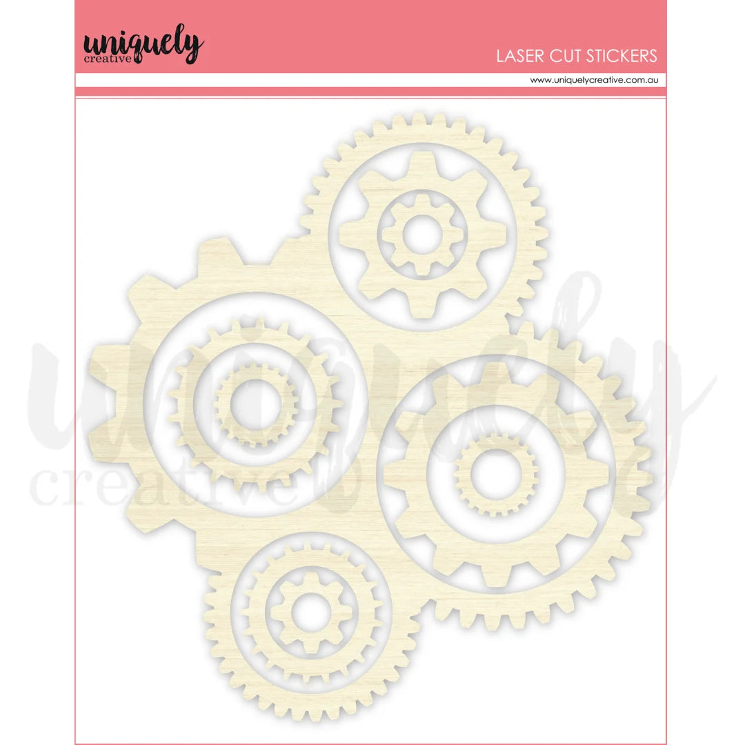 Uniquely Creative - Wooden Cogs Stickers (Sept 26)