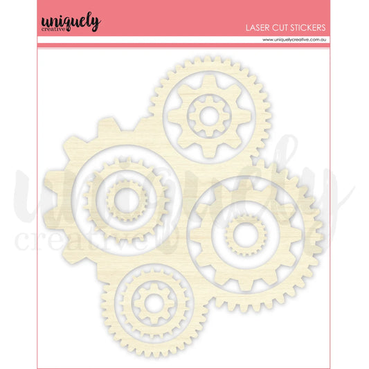 Uniquely Creative - Wooden Cogs Stickers (Sept 26)