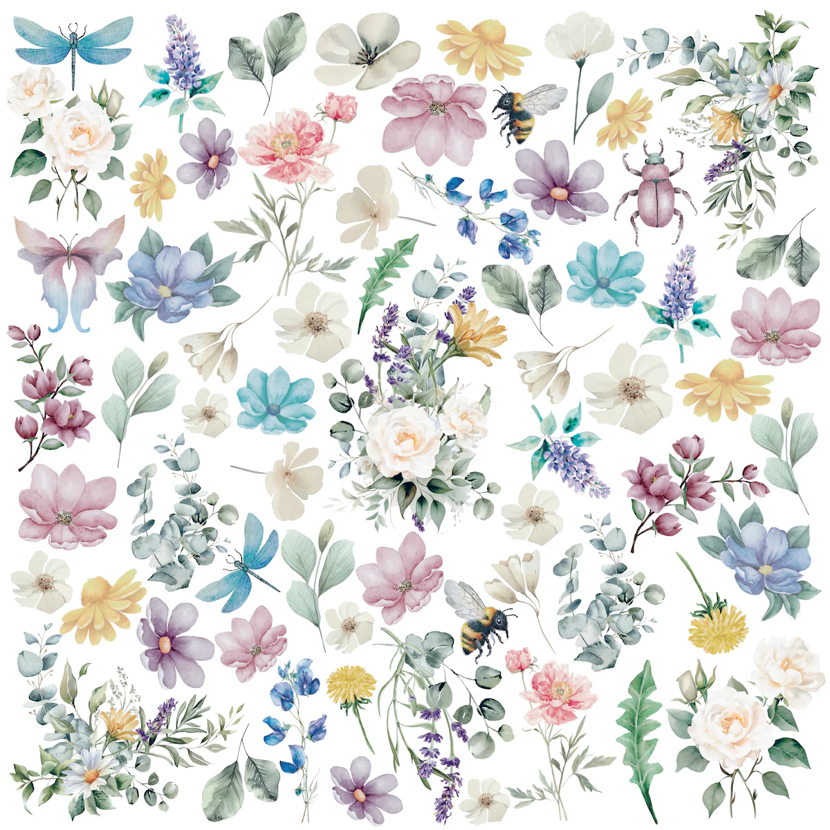 Uniquely Creative -  12x12 Pretty Pollinators Paper (1/sheet) - Advent 2025