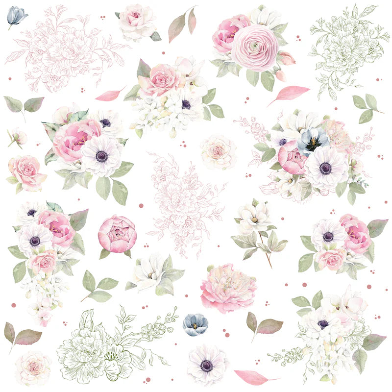 Uniquely Creative - 12x12 Floral Fragments Paper (1/sheet) (Whispers of Wisdom)
