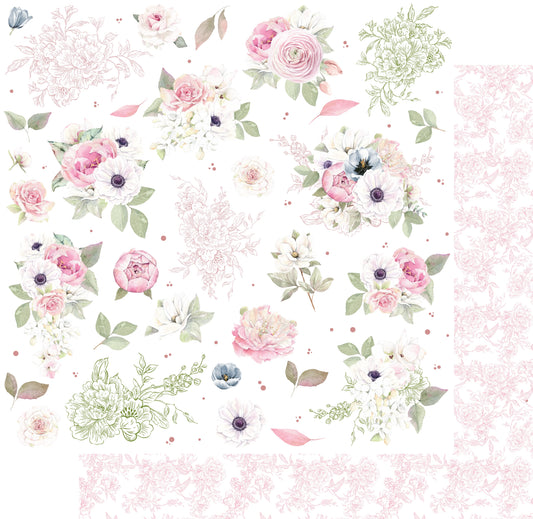 Uniquely Creative - 12x12 Floral Fragments Paper (1/sheet) (Whispers of Wisdom)