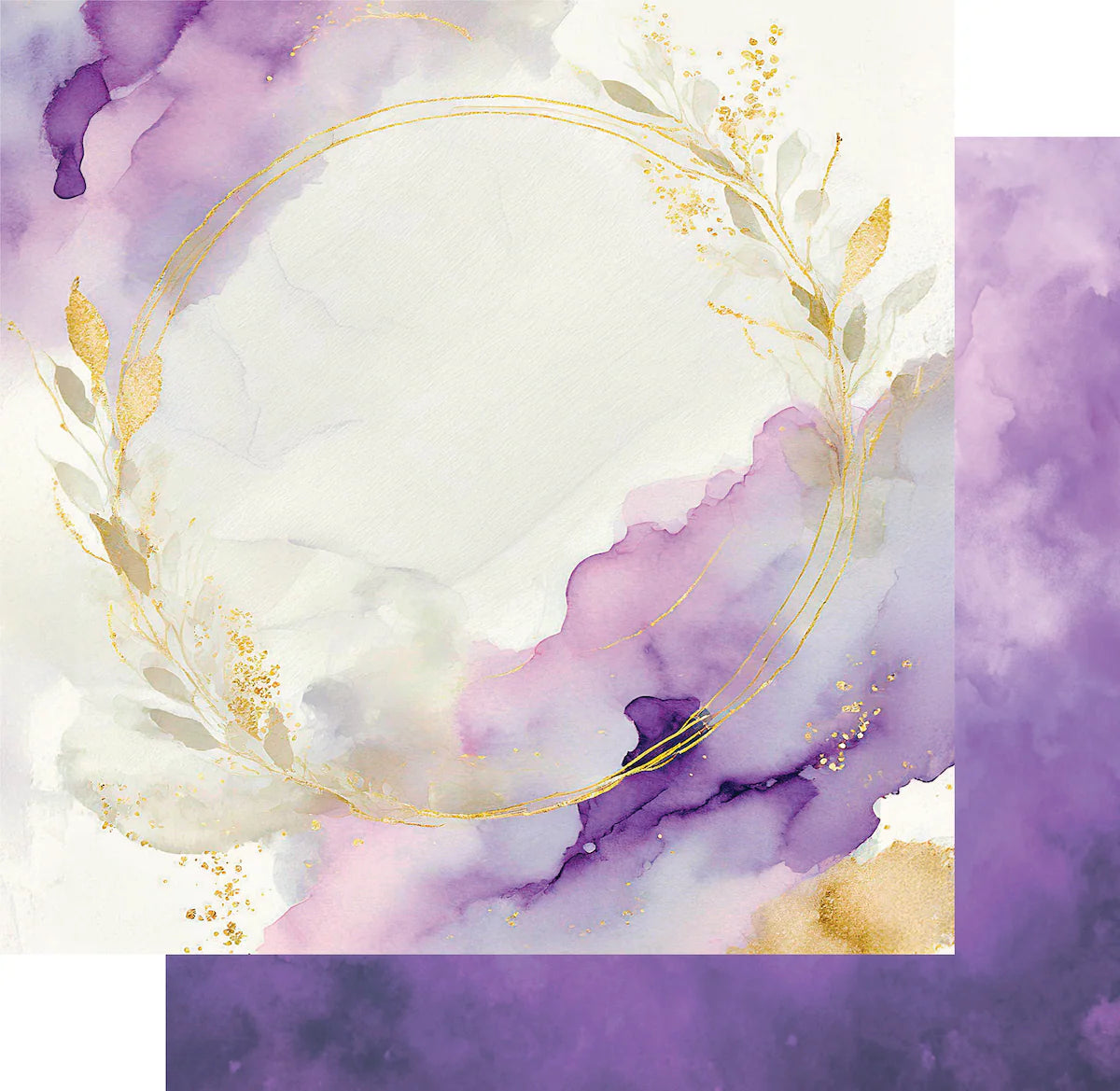 Uniquely Creative - 12x12 Gold & Amethyst Paper (1/sheet) Ultraviolet Delight
