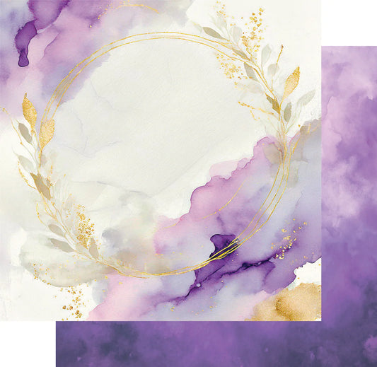 Uniquely Creative - 12x12 Gold & Amethyst Paper (1/sheet) Ultraviolet Delight