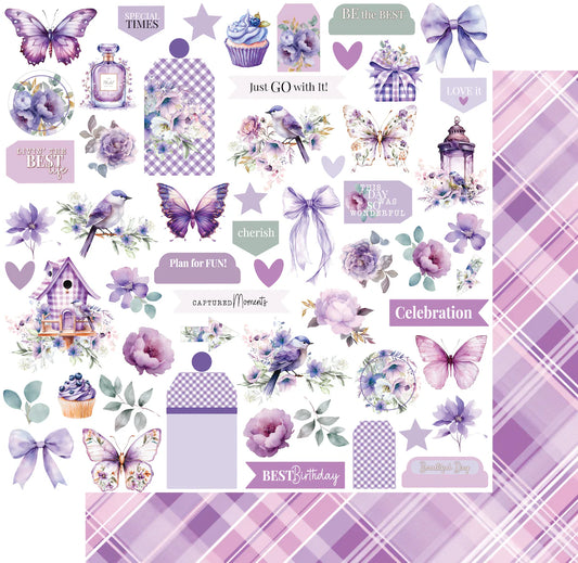 Uniquely Creative - 12x12 Living Life's Moments Paper (1/sheet) Ultraviolet Delight