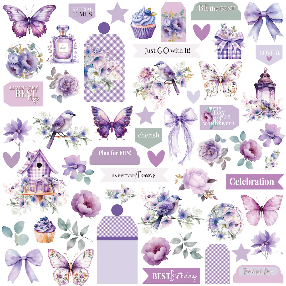 Uniquely Creative - 12x12 Living Life's Moments Paper (1/sheet) Ultraviolet Delight