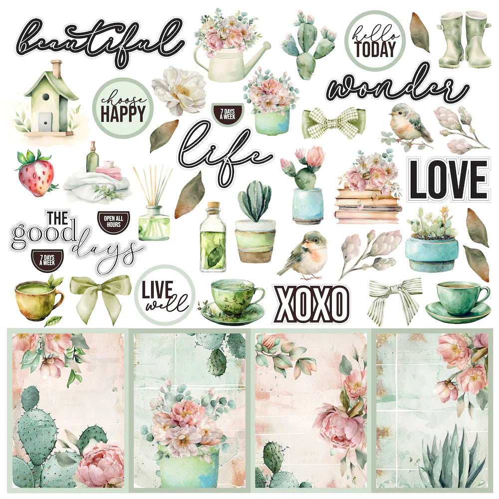 Uniquely Creative - Tea & Tranquility - 12x12 Afternoon Breeze Paper (1/sheet)