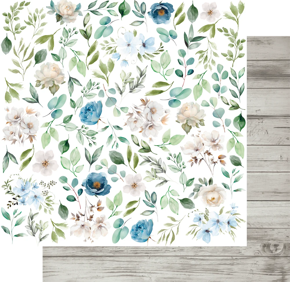 Uniquely Creative - Delighted Curiosities - 12x12 Ephemeral Blooms Paper (1/sheet) (Sept 26)