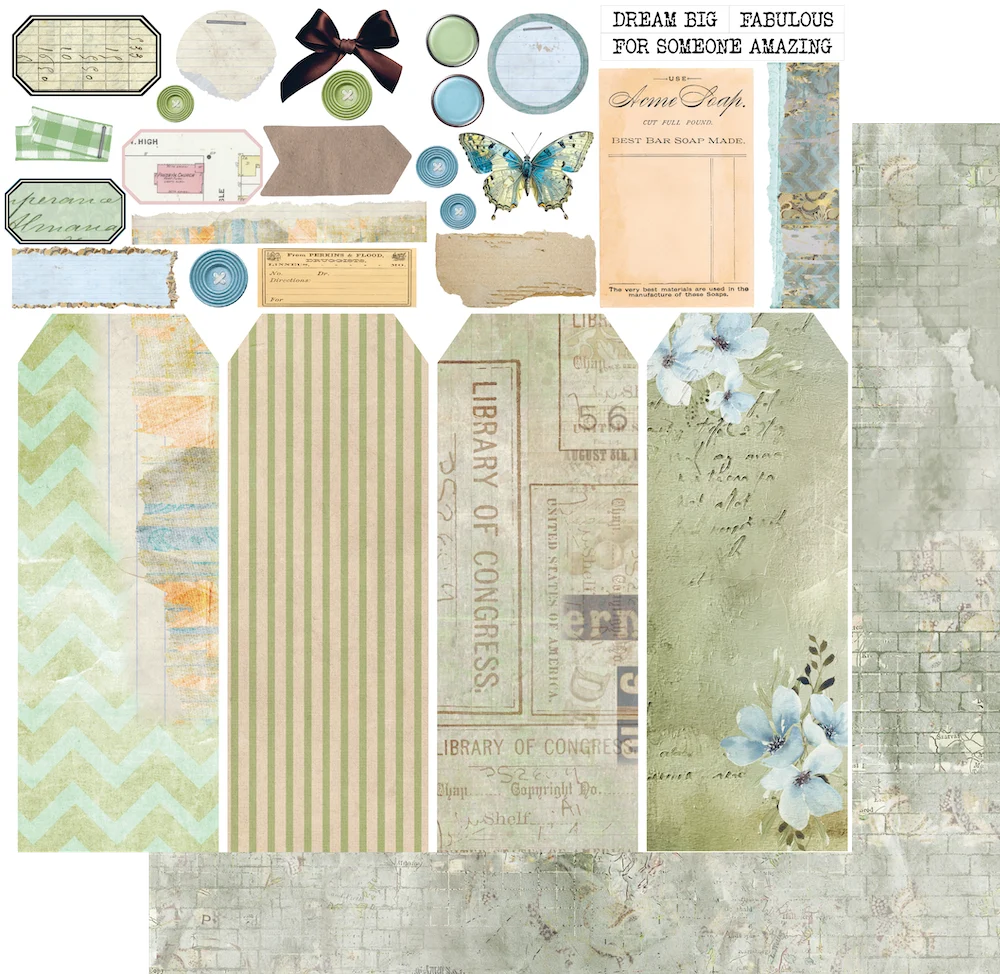 Uniquely Creative - Delighted Curiosities - 12x12 Forgotten Treasures Paper (1/sheet) (Sept 26)