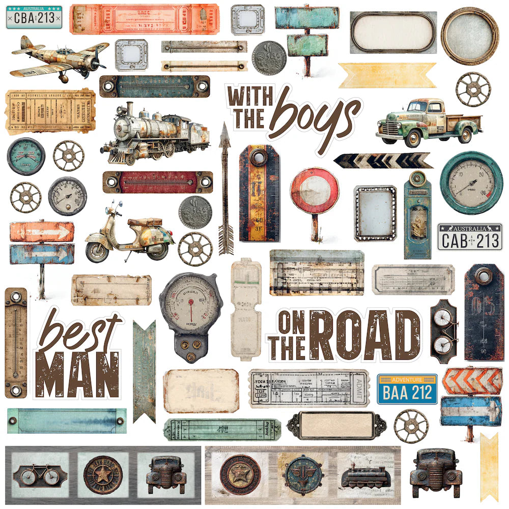 Uniquely Creative - Wings & Wheels - 12x12 Speed Limit Paper (1/sheet) (Aug 26)