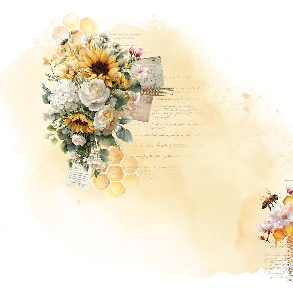 Uniquely Creative - Sweet as Honey - 12x12 Honeycomb Paper (1/sheet)
