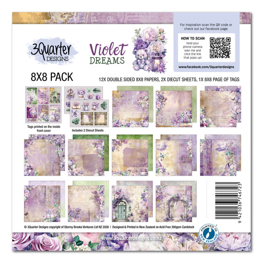 3Quarter Designs - 8x8 - Violet Dreams