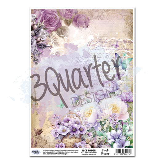 3Quarter Designs - Violet Dreams - Rice Paper (1/sheet)