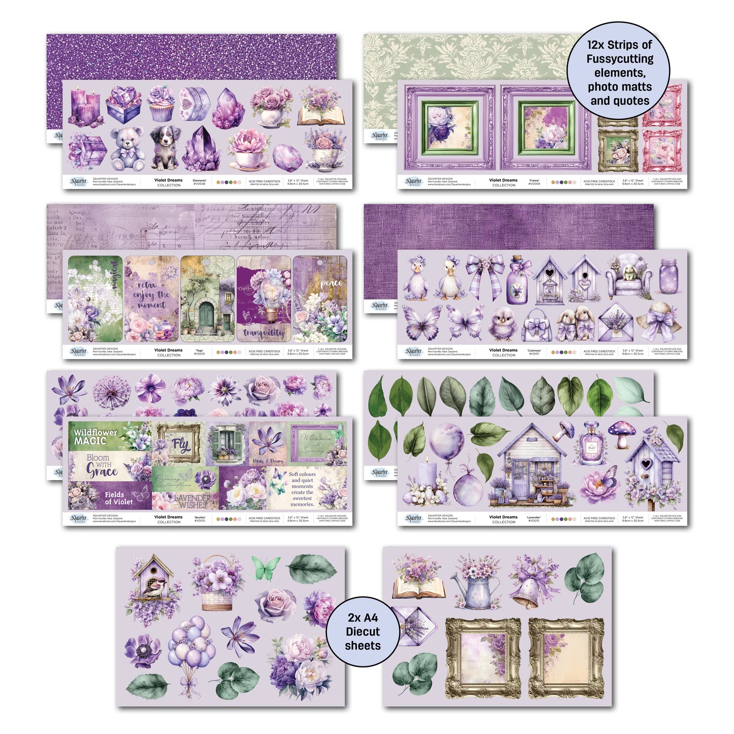 3Quarter Designs - 12x12 - Violet Dreams