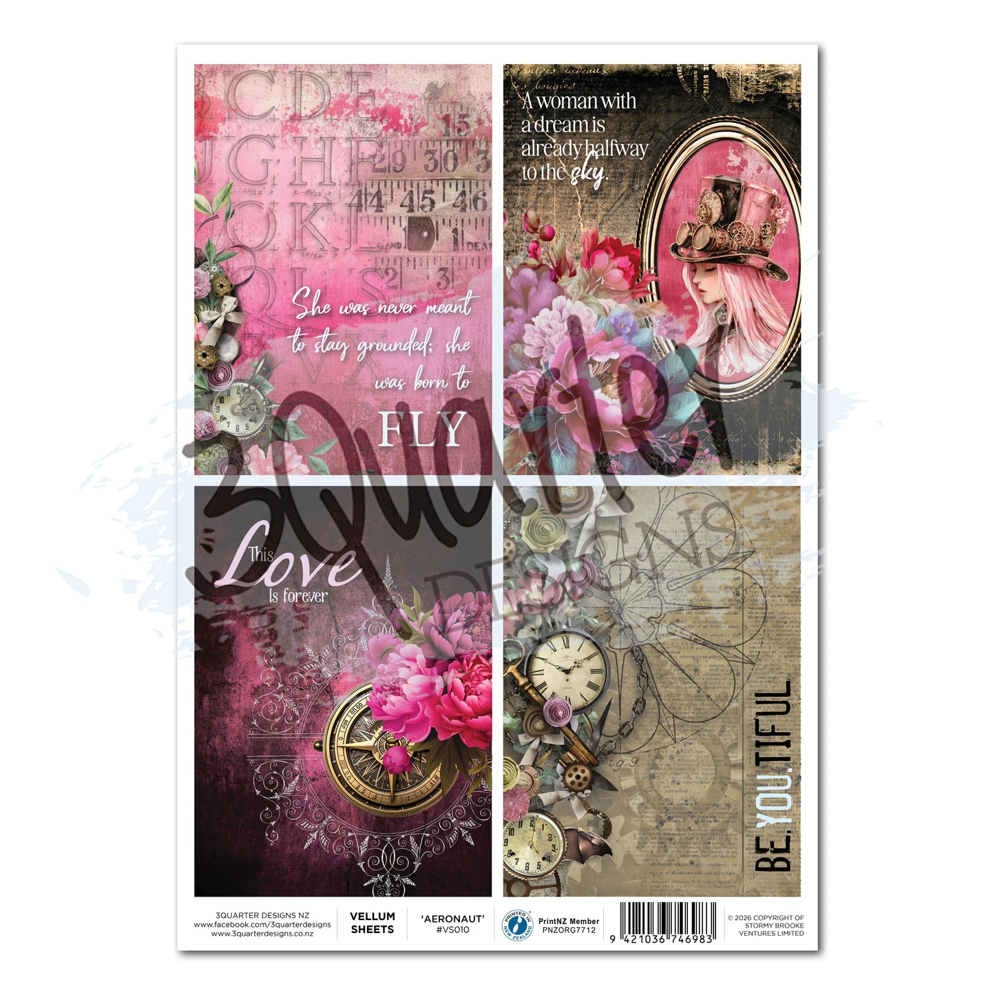 3Quarter Designs - Vellum - Mrs Aeronaut (1/sheet)
