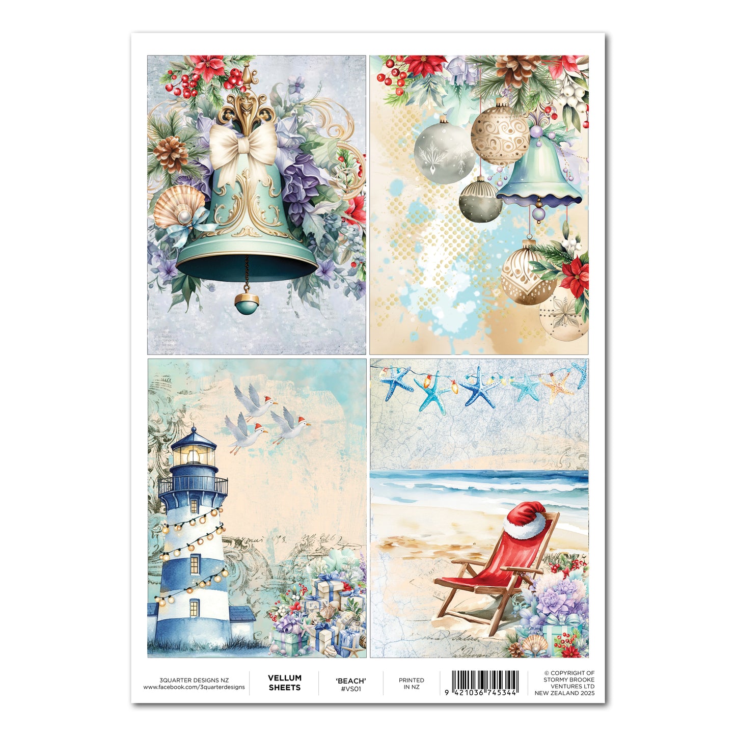 3Quarter Designs - Vellum - Beach Christmas