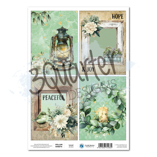 3Quarter Designs - Vellum - Sage Candlelight