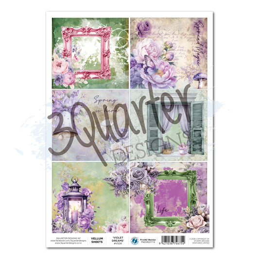 3Quarter Designs - Vellum - Violet Dreams (1/sheet)