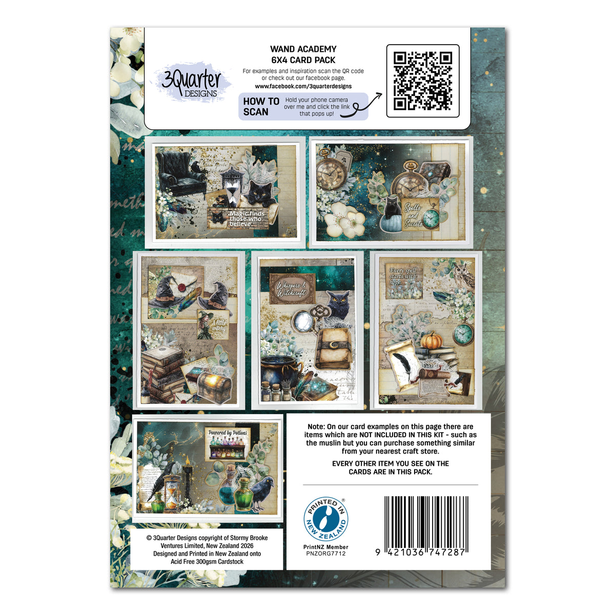 3Quarter Designs - 6x4 Card Making Pack - Wand Academy