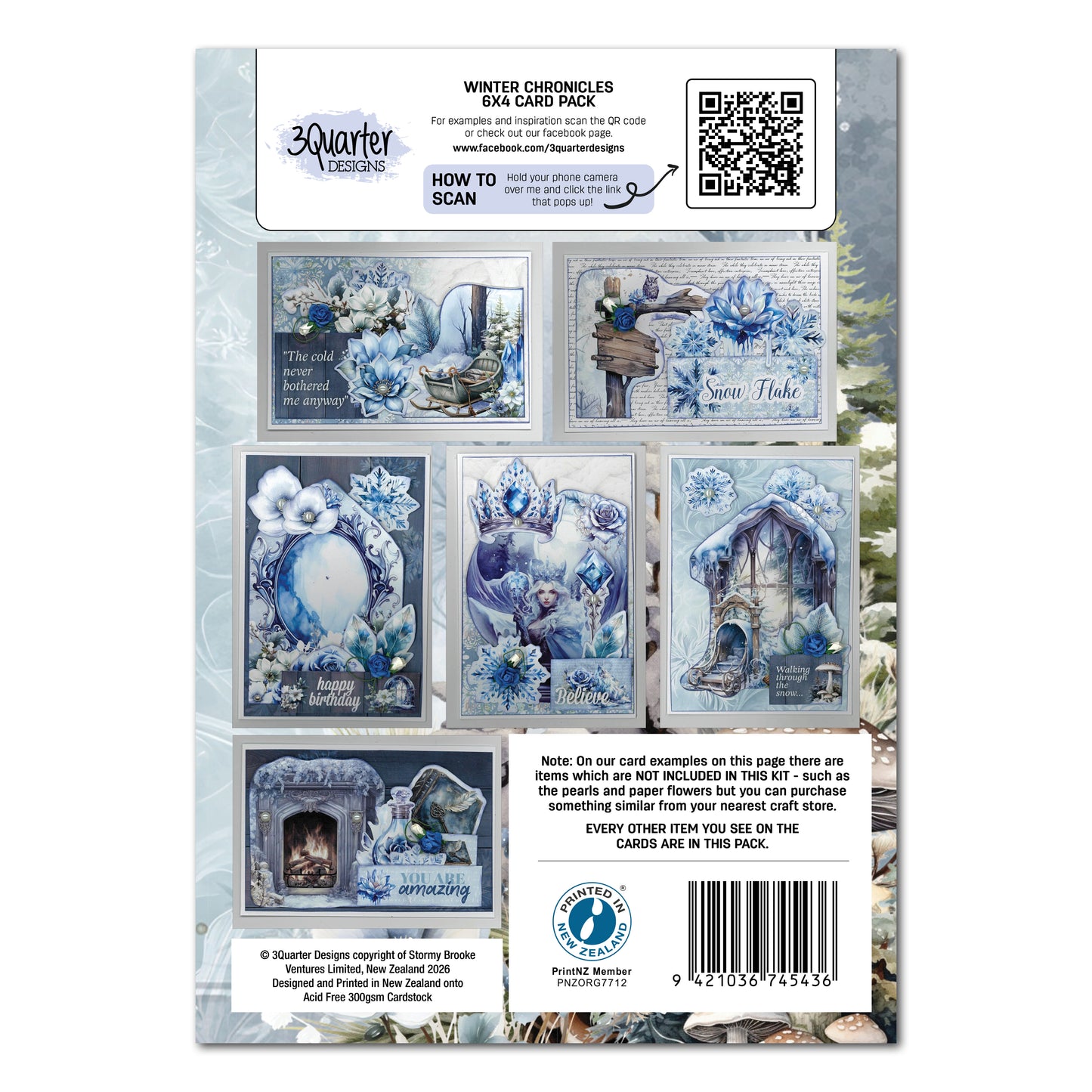 3Quarter Designs - 6x4 Card Making Pack - Winter Chronicles